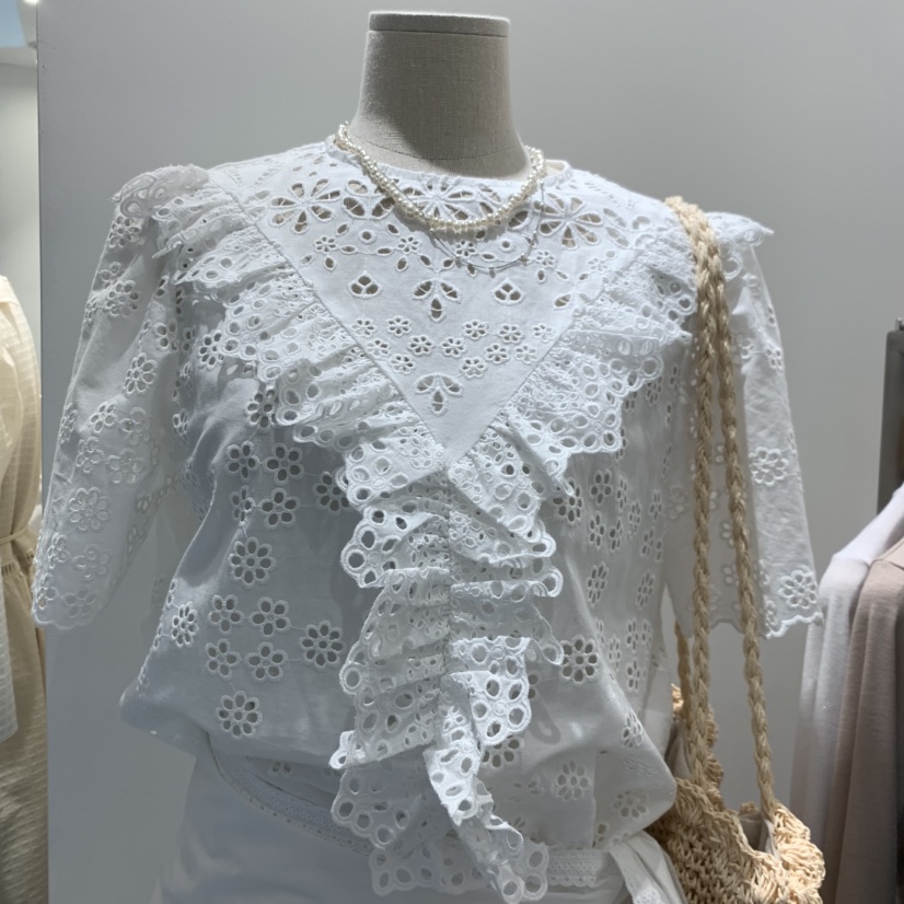 A韓國直郵女裝新品26春夏職業熱賣推薦休閑人氣襯衫蕾絲衫A STORE襯衫/蕾絲衫圖色2