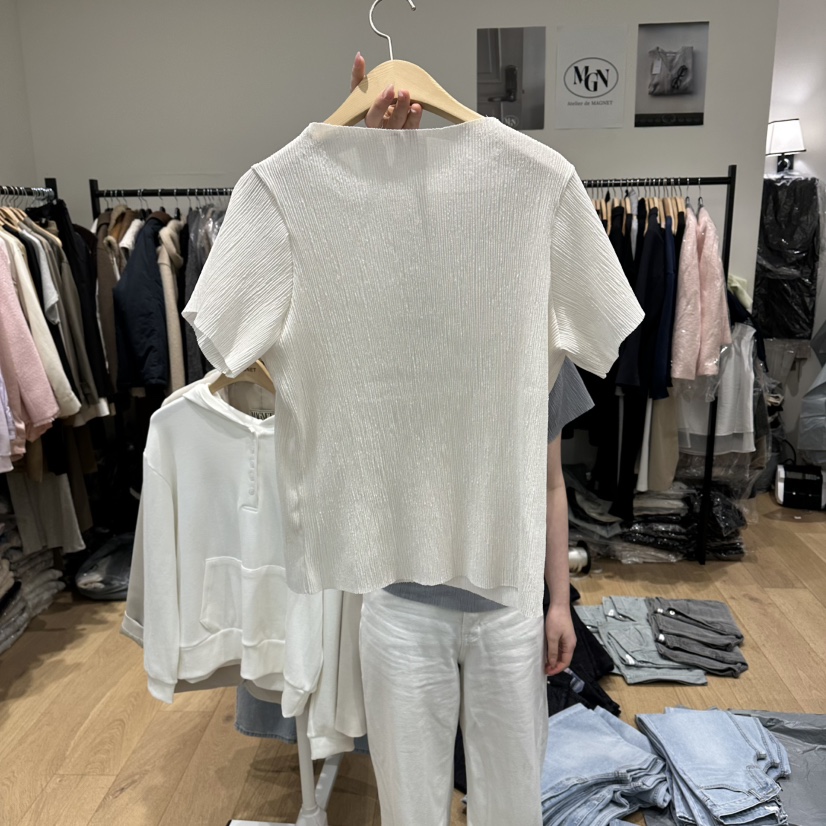 M.G.N韓國東大門代購女士新款職業熱賣休閑人氣T恤褶皺MAGNETT恤