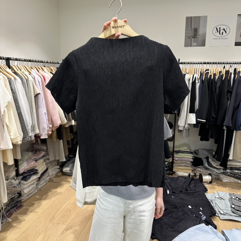 M.G.N韓國東大門代購女士新款職業熱賣休閑人氣T恤褶皺MAGNETT恤圖色3