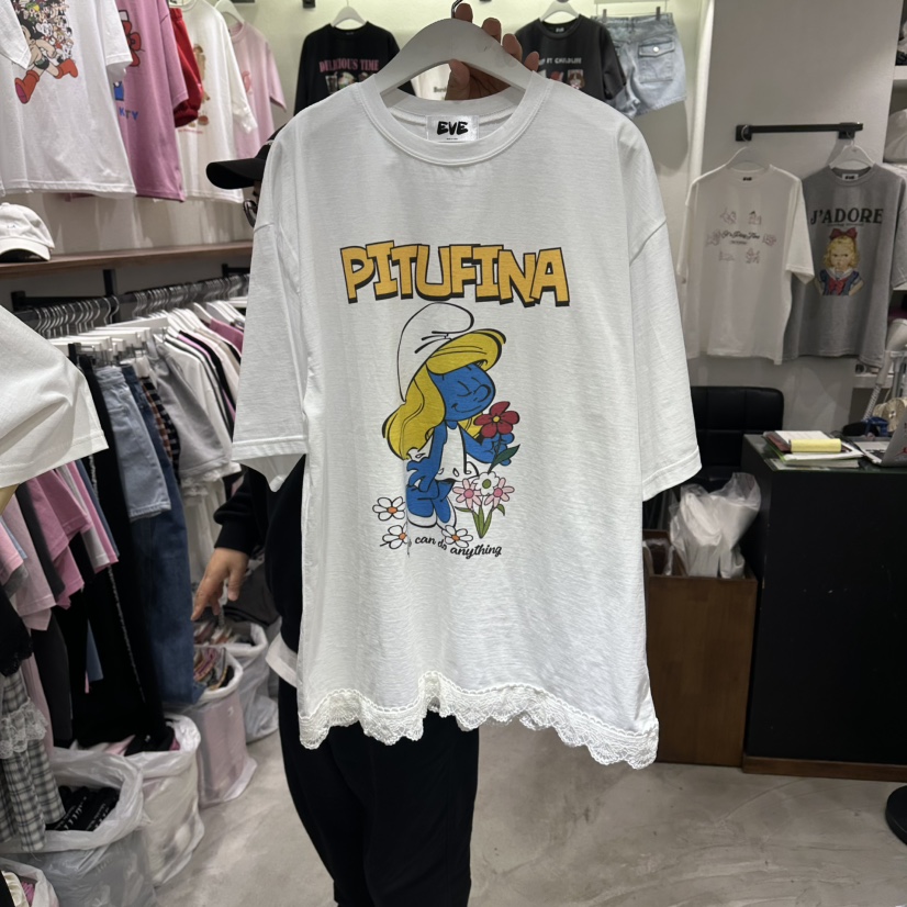 EVE韓國直郵女士新品26春夏休閑時尚熱賣職業推薦人氣T恤EVET恤圖色2