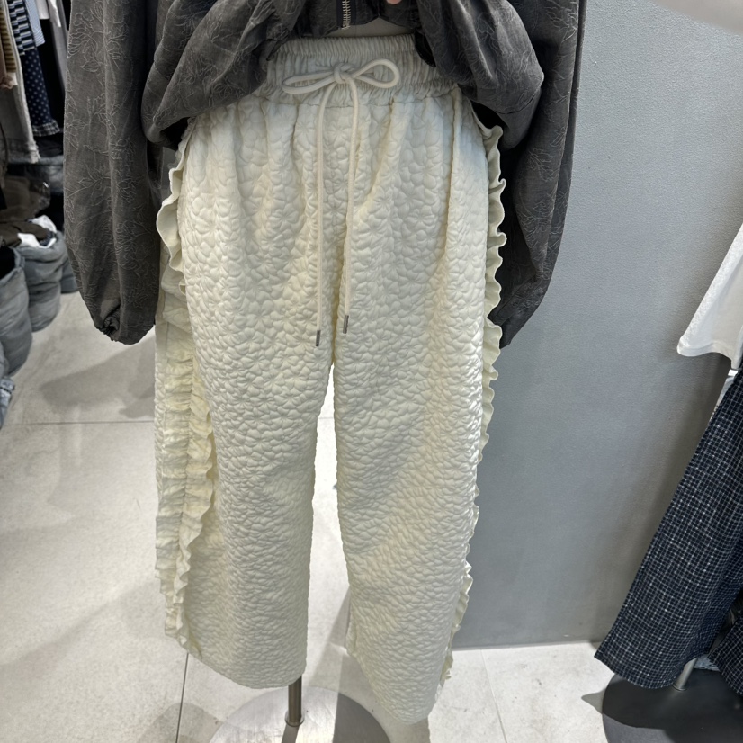 ANDE韓國代購女裝新款26春夏人氣休閑熱賣時尚休閑褲荷葉邊Ande休閑褲圖色1