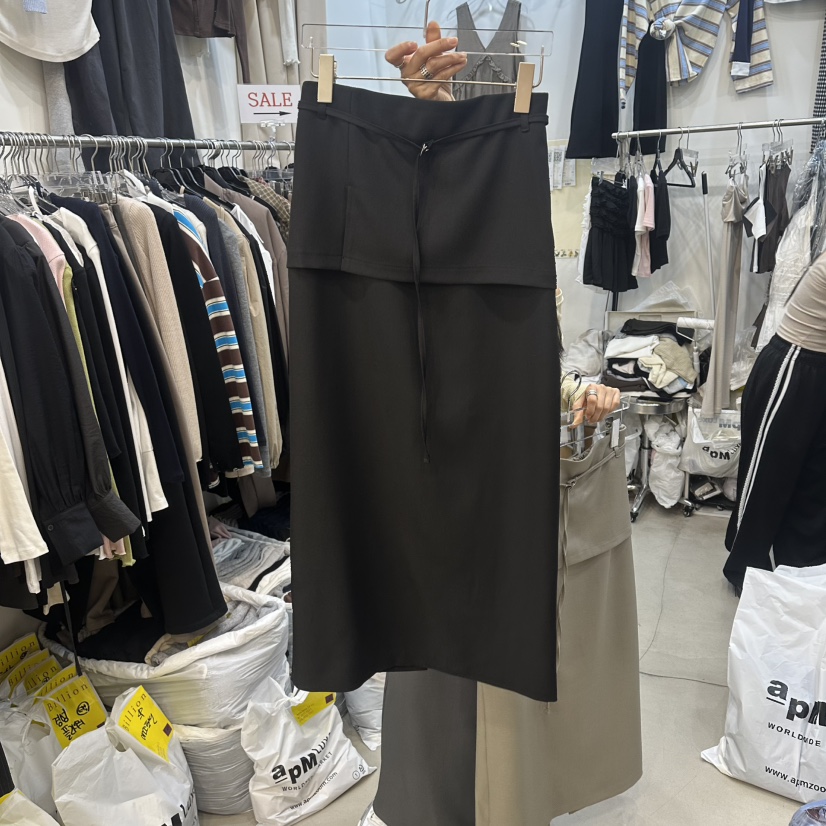 BILLION-L韓國東大門代購女裝新款職業休閑時尚長裙腰帶BILLION-L長裙圖色3