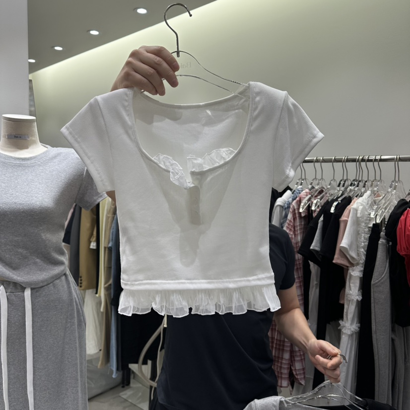 BAIE.38韓國直郵女裝新款26春夏人氣休閑職業時尚T恤假兩件BAIE.38T恤圖色1