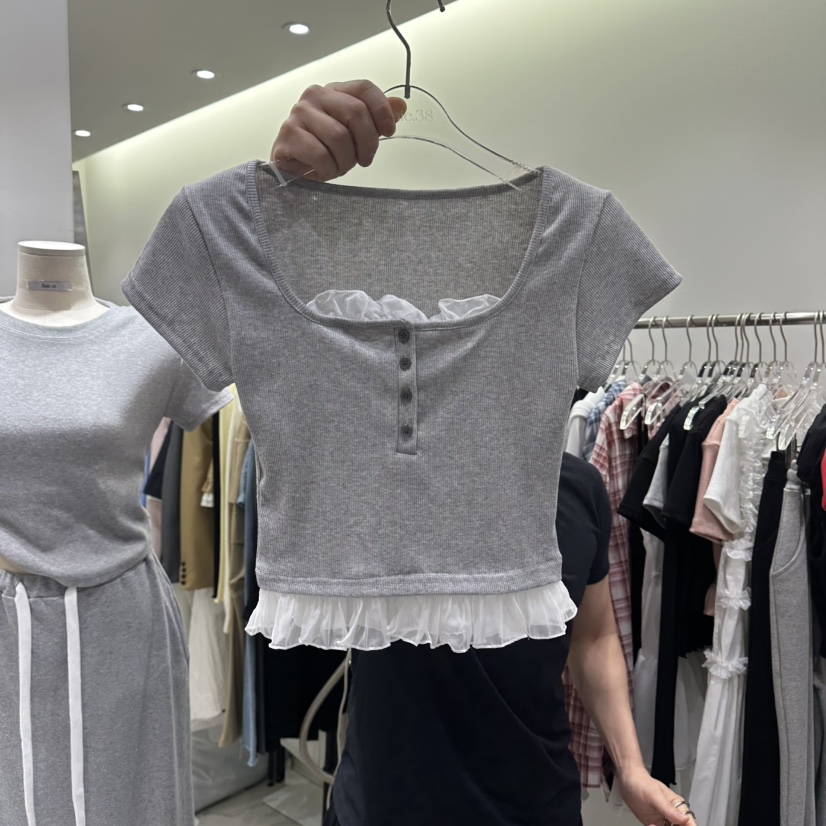 BAIE.38韓國直郵女裝新款26春夏人氣休閑職業時尚T恤假兩件BAIE.38T恤圖色2