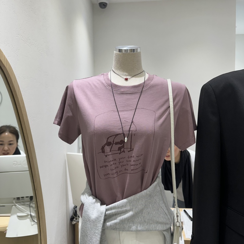 EN.U韓國東大門直郵女士新品26春夏時尚熱賣T恤不含配飾EN.UT恤圖色1