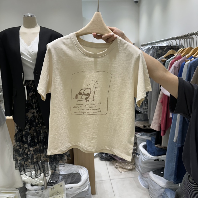 EN.U韓國東大門直郵女士新品26春夏時尚熱賣T恤不含配飾EN.UT恤圖色3