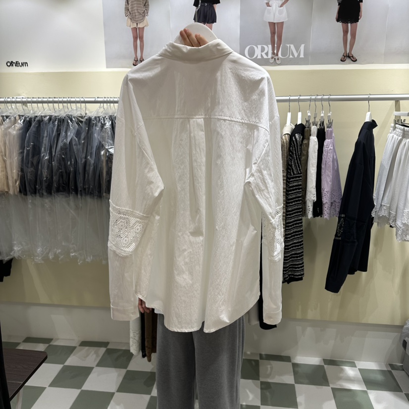 OREUM韓國直郵實拍女裝新品時尚職業休閑人氣26春夏襯衫蕾絲衫OREUM襯衫/蕾絲衫