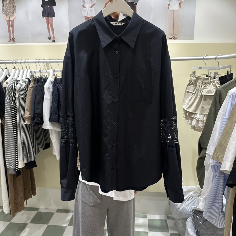OREUM韓國直郵實拍女裝新品時尚職業休閑人氣26春夏襯衫蕾絲衫OREUM襯衫/蕾絲衫圖色2