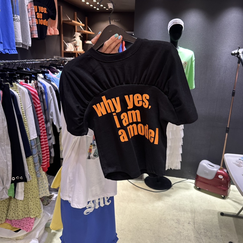 CHAVI韓國東大門代購女士新品26春夏人氣時尚推薦T恤褶皺CHAVIT恤圖色4