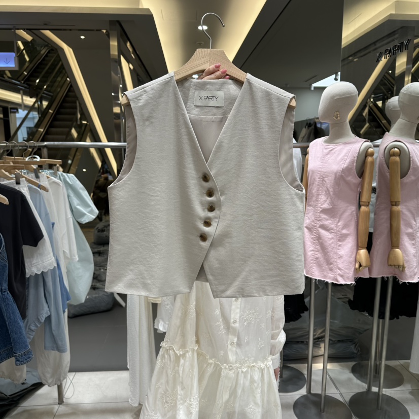 XPARTY韓國代購女士新品熱賣推薦職業26春夏休閑人氣馬甲XPARTY馬甲圖色1