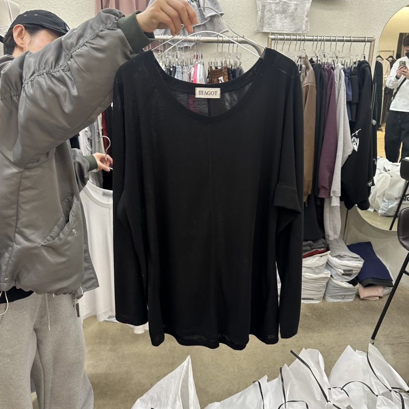 MAGOT韓國直郵女士新款推薦人氣休閑熱賣時尚26春夏長袖T恤IIIΛGOT/MAGOT長袖T恤圖色3