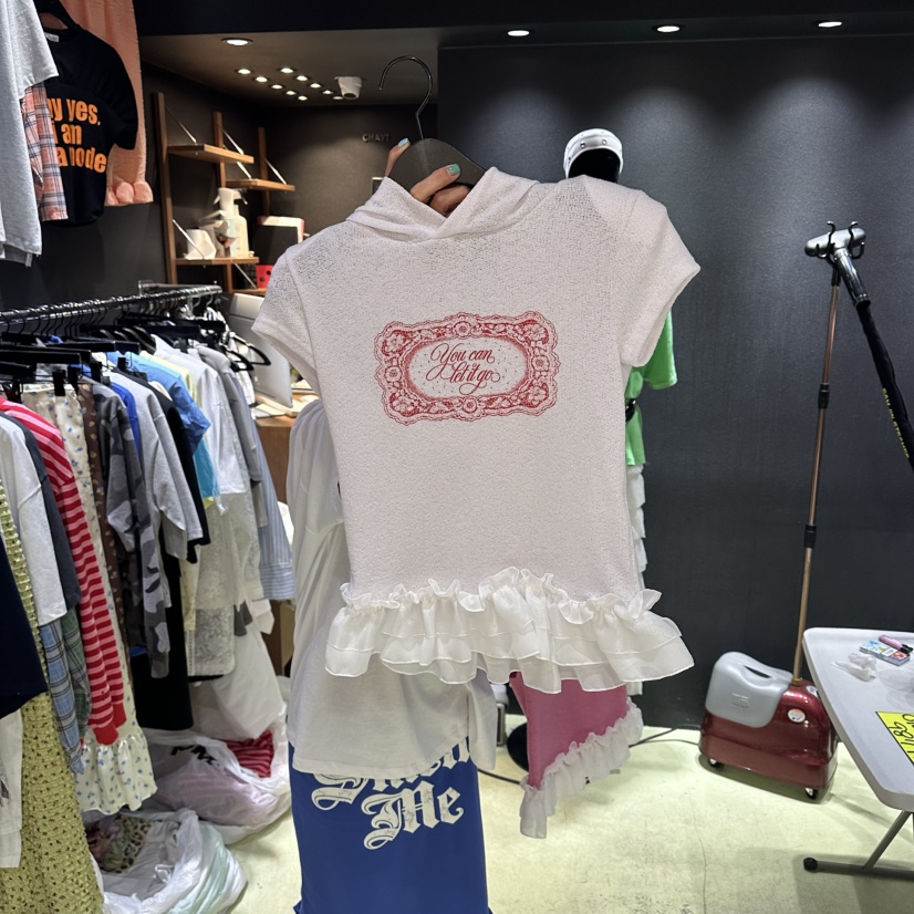 CHAVI東大門直郵女士新款人氣職業時尚熱賣26春夏T恤蕾絲CHAVIT恤圖色1