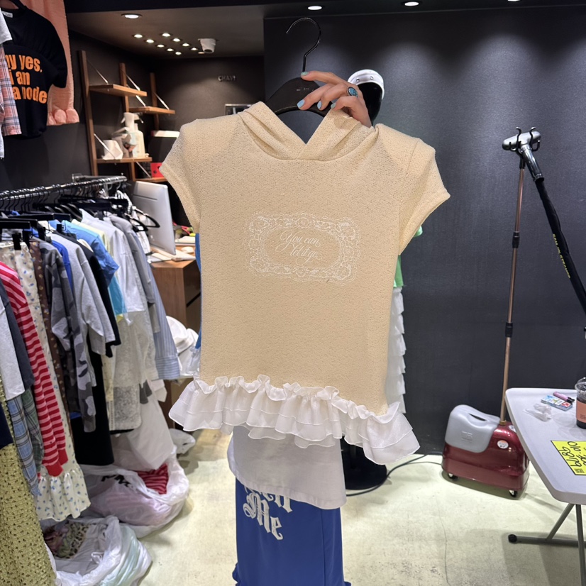 CHAVI東大門直郵女士新款人氣職業時尚熱賣26春夏T恤蕾絲CHAVIT恤圖色4