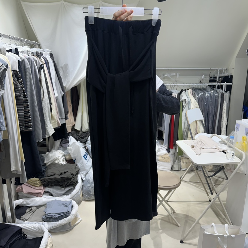 OWNS韓國直郵女士新品熱賣人氣職業時尚26春夏推薦休閑長裙OWNS HAUS長裙圖色3黑色