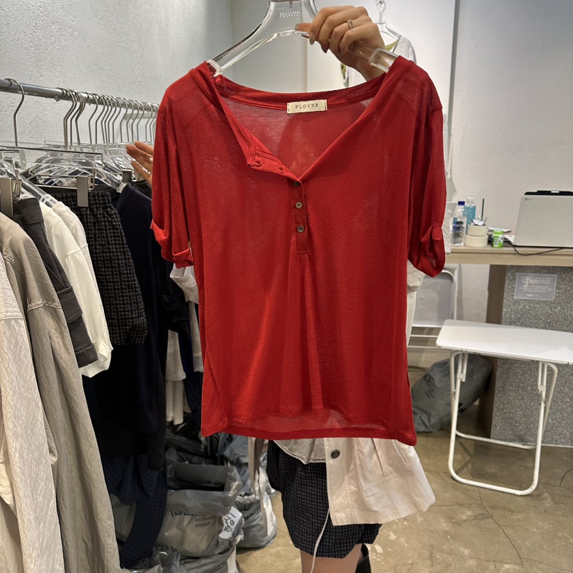 PLOVER韓國直郵女裝新品人氣熱賣休閑推薦26春夏職業時尚T恤PLO_VERT恤圖色3