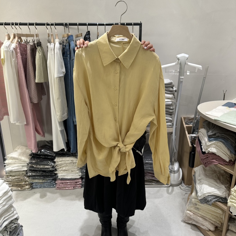 AURA韓國東大門直郵女裝新品推薦休閑熱賣人氣襯衫蕾絲衫Au ra襯衫/蕾絲衫圖色2