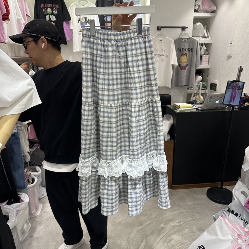 EVE韓國東大門直郵女裝新品職業熱賣人氣推薦時尚長裙格子EVE長裙圖色2