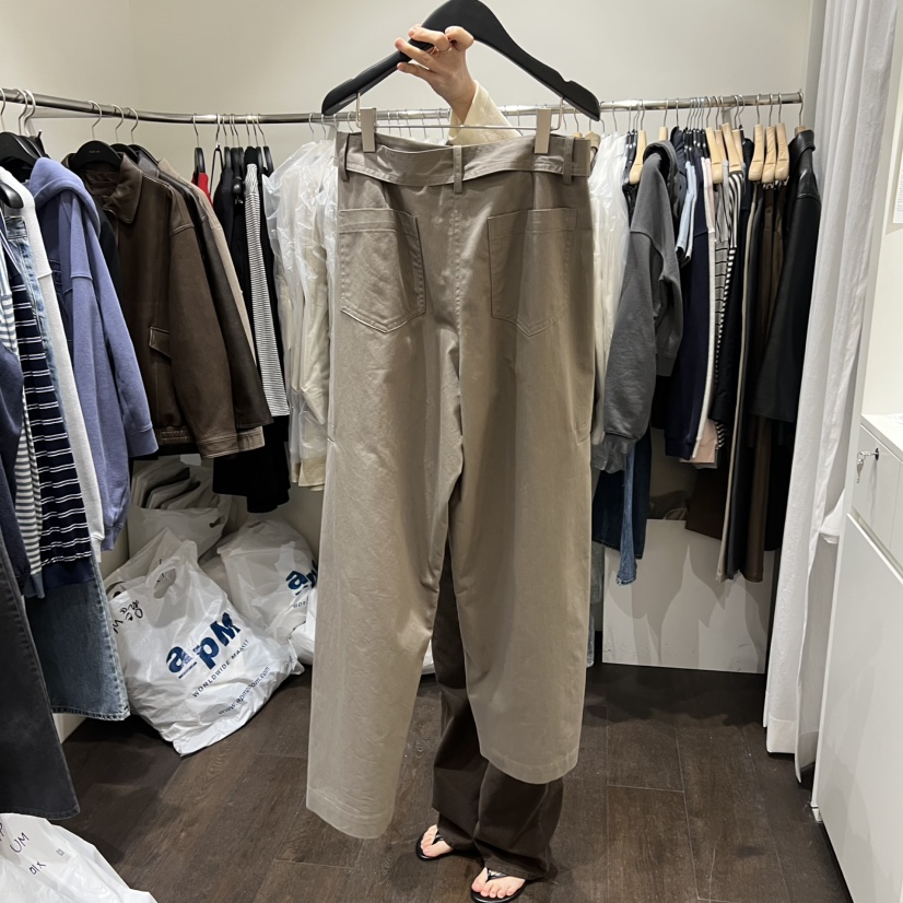 OURIN/THIS IS韓國東大門直郵女裝新款推薦休閑褲含腰帶OURIN/THIS IS休閑褲