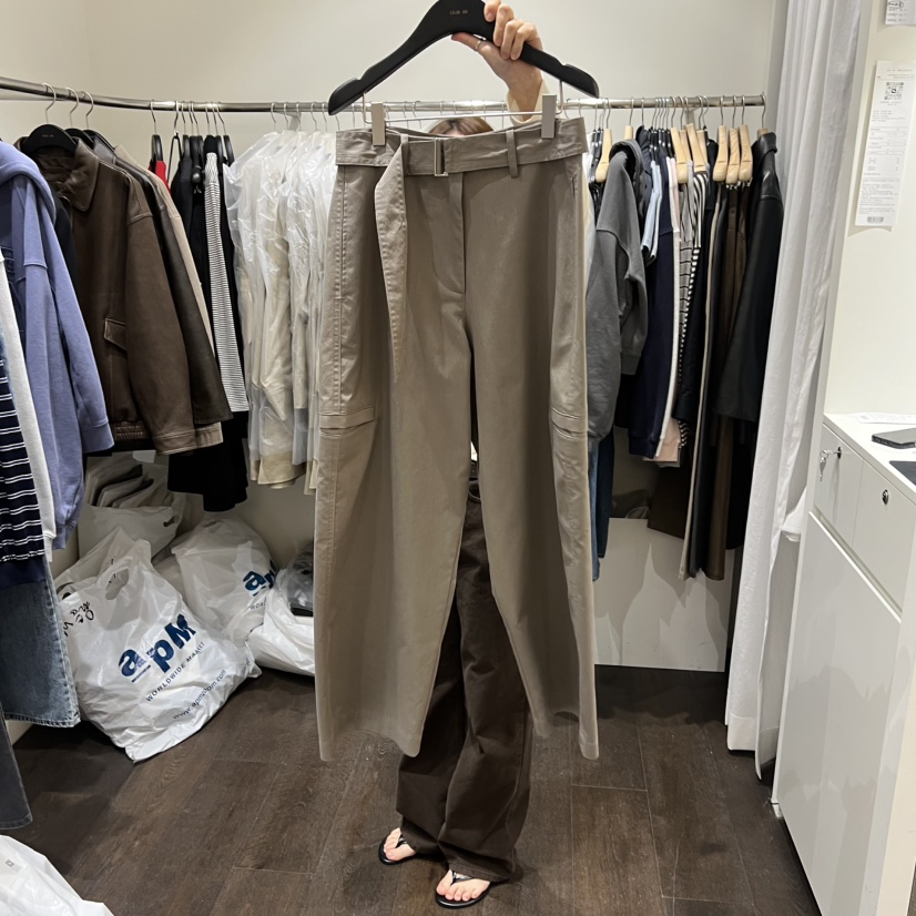 OURIN/THIS IS韓國東大門直郵女裝新款推薦休閑褲含腰帶OURIN/THIS IS休閑褲圖色1