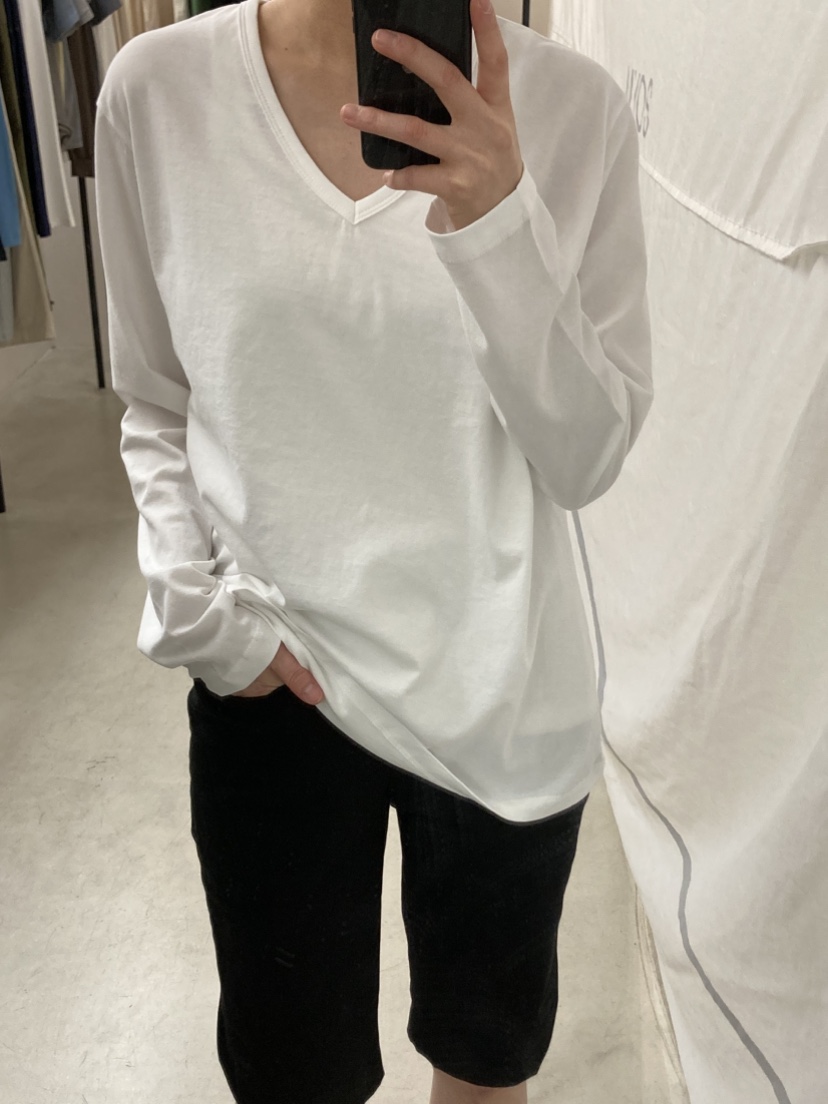 MYOS韓國東大門直郵女士新品休閑推薦長袖T恤不含內搭V領MYOS長袖T恤