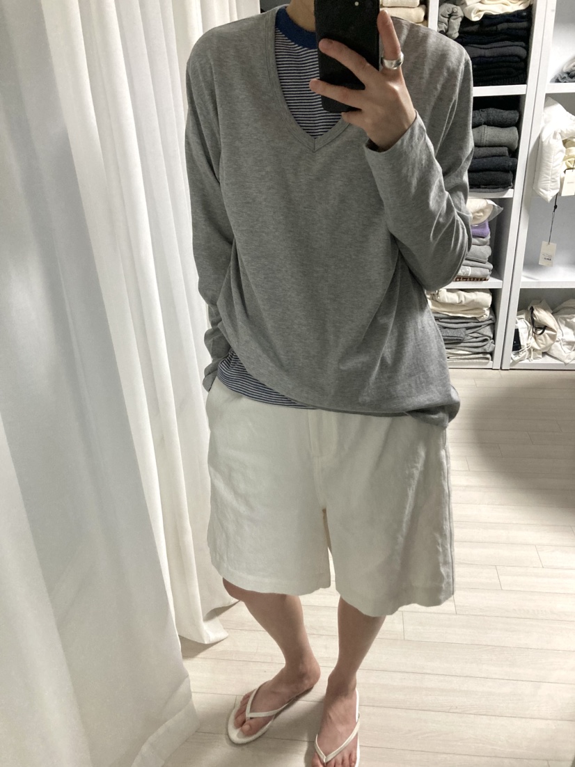 MYOS韓國東大門直郵女士新品休閑推薦長袖T恤不含內搭V領MYOS長袖T恤