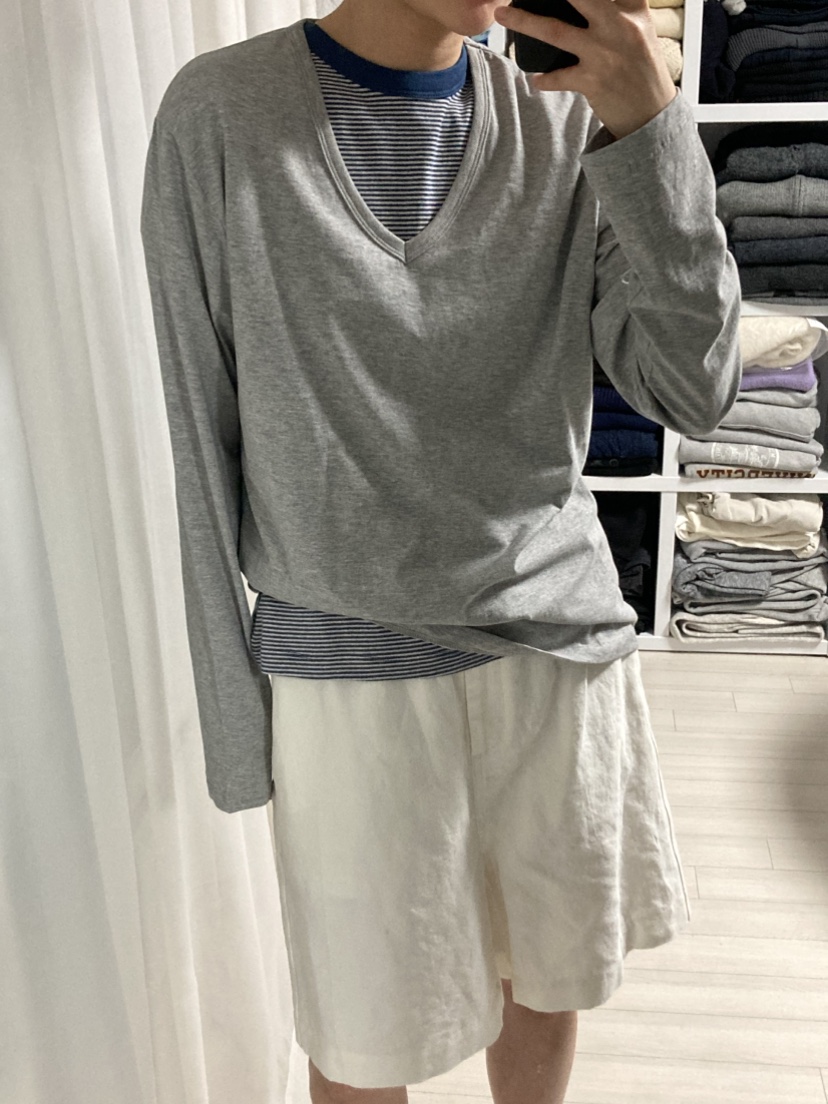 MYOS韓國東大門直郵女士新品休閑推薦長袖T恤不含內搭V領MYOS長袖T恤