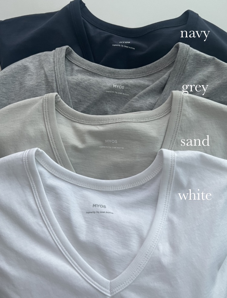 MYOS韓國東大門直郵女士新品休閑推薦長袖T恤不含內搭V領MYOS長袖T恤