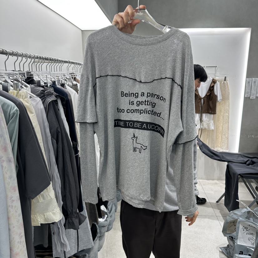 ANDE東大門直郵女士新品時尚休閑熱賣26春夏推薦人氣長袖T恤Ande長袖T恤圖色2