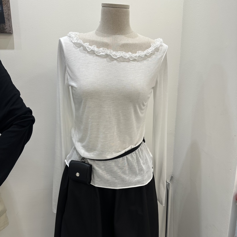 DELIGHT-L東大門實拍女士新款26春夏長袖T恤不含包荷葉邊DELIGHT-L長袖T恤圖色1