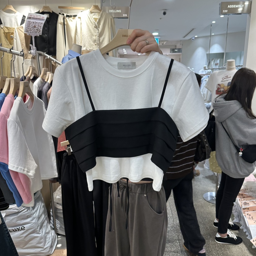 DELLING東大門實拍女士新品時尚人氣熱賣吊帶背心不含內搭DELLING吊帶/背心圖色2