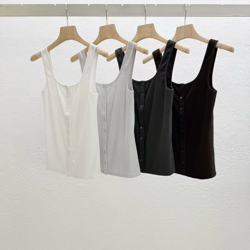 STATEMENT韓國直郵女裝新品推薦時尚職業人氣吊帶背心紐扣STATEMENT吊帶/背心