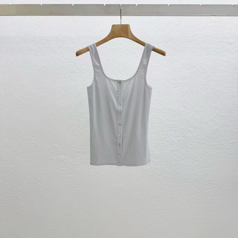 STATEMENT韓國直郵女裝新品推薦時尚職業人氣吊帶背心紐扣STATEMENT吊帶/背心圖色2灰色