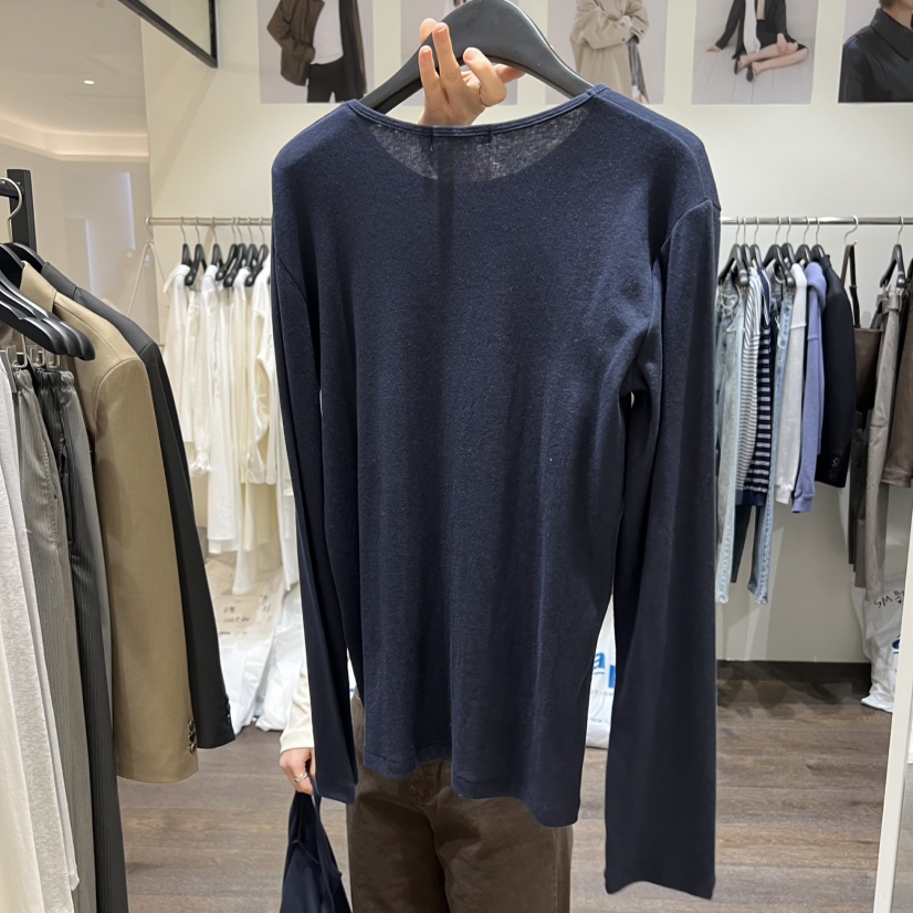 OURIN/THIS IS韓國直郵實拍女士新品時尚熱賣長袖T恤修身OURIN/THIS IS長袖T恤