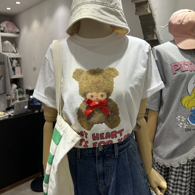 EVE韓國代購女裝新款26春夏休閑真品推薦人氣職業熱賣T恤EVET恤圖色1