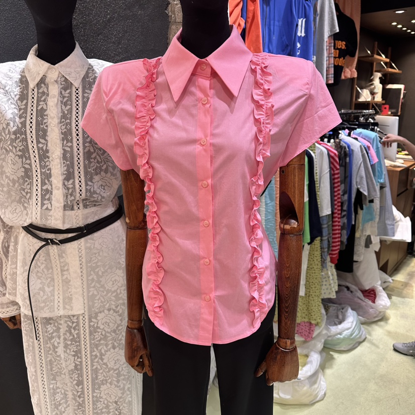 CHAVI東大門實拍女裝新品26春夏職業真品休閑襯衫蕾絲衫復古CHAVI襯衫/蕾絲衫