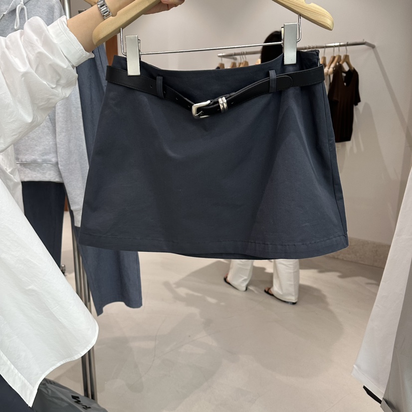 ANDMORE BUTTON韓國東大門代購女士新品時尚26春夏短裙含腰帶ANDMORE BUTTON短裙圖色3