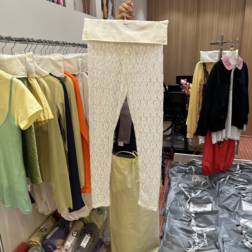 E/E/E韓國代購女士新品26春夏熱賣職業打底褲鯊魚褲緊身褲E/E/E打底褲/鯊魚褲圖色1