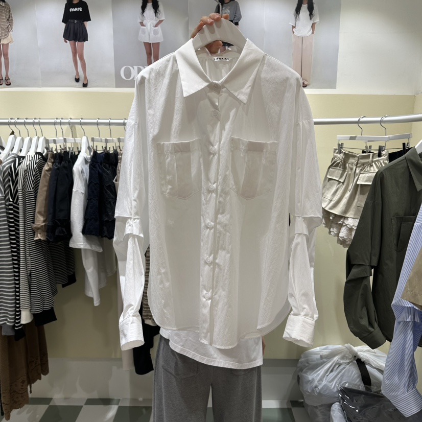 OREUM韓國代購女士新品人氣休閑熱賣推薦職業26春夏襯衫蕾絲衫OREUM襯衫/蕾絲衫圖色2