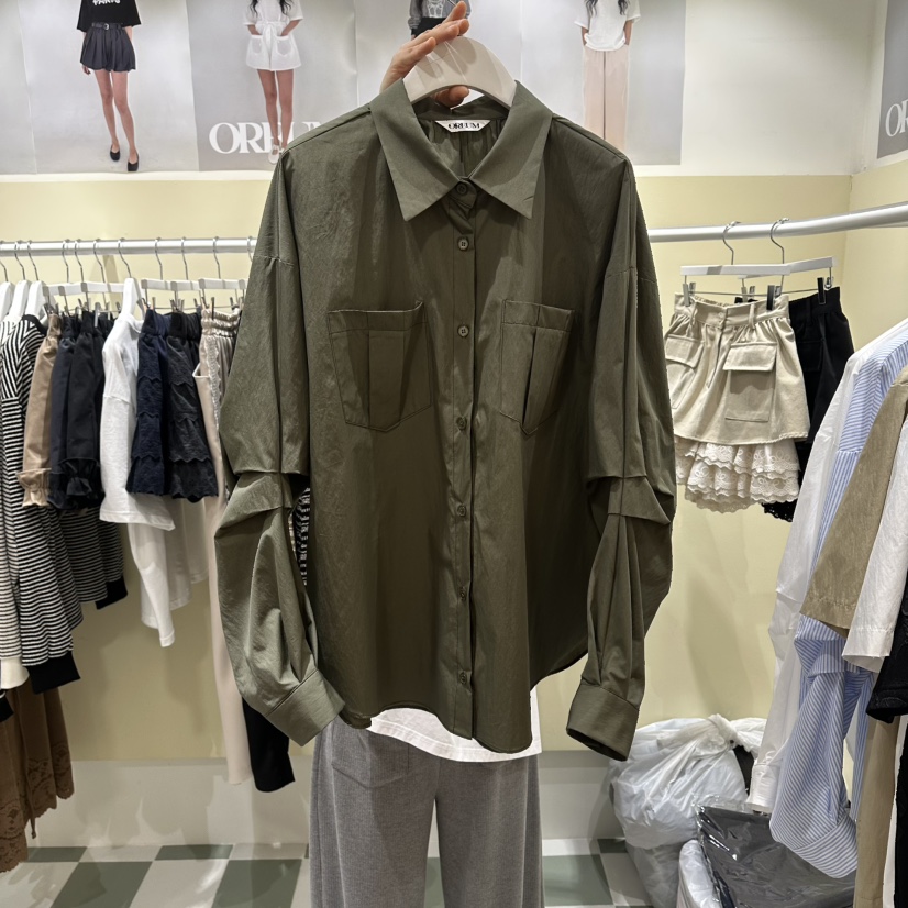 OREUM韓國代購女士新品人氣休閑熱賣推薦職業26春夏襯衫蕾絲衫OREUM襯衫/蕾絲衫圖色3