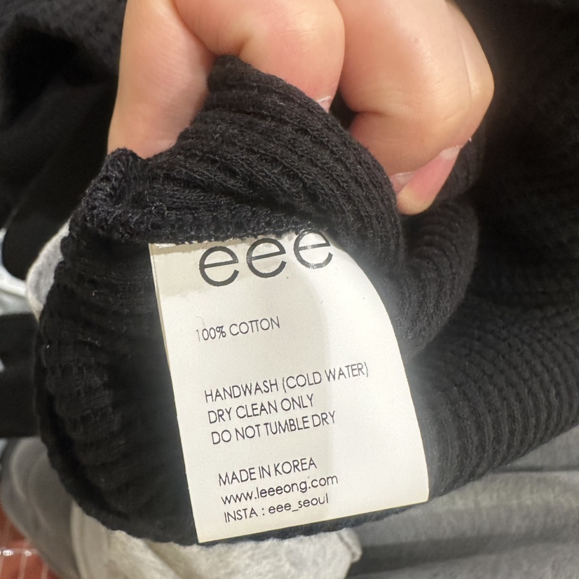 E/E/E韓國代購女士新款休閑職業熱賣26春夏真品長袖T恤E/E/E長袖T恤