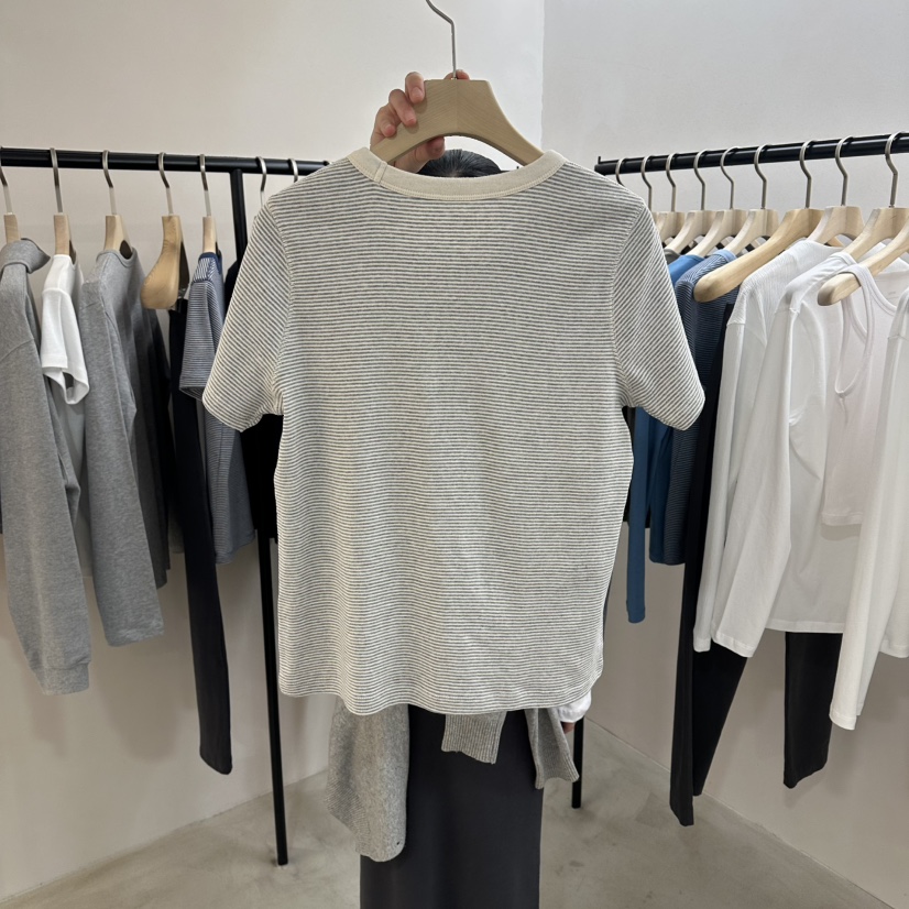 MYOS東大門代購女裝新款職業人氣26春夏休閑推薦熱賣T恤條紋MYOST恤