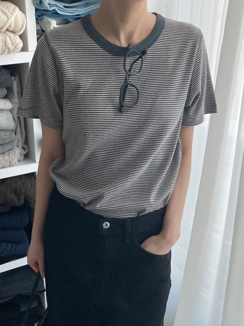 MYOS東大門代購女裝新款職業人氣26春夏休閑推薦熱賣T恤條紋MYOST恤