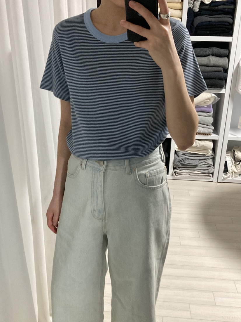 MYOS東大門代購女裝新款職業人氣26春夏休閑推薦熱賣T恤條紋MYOST恤