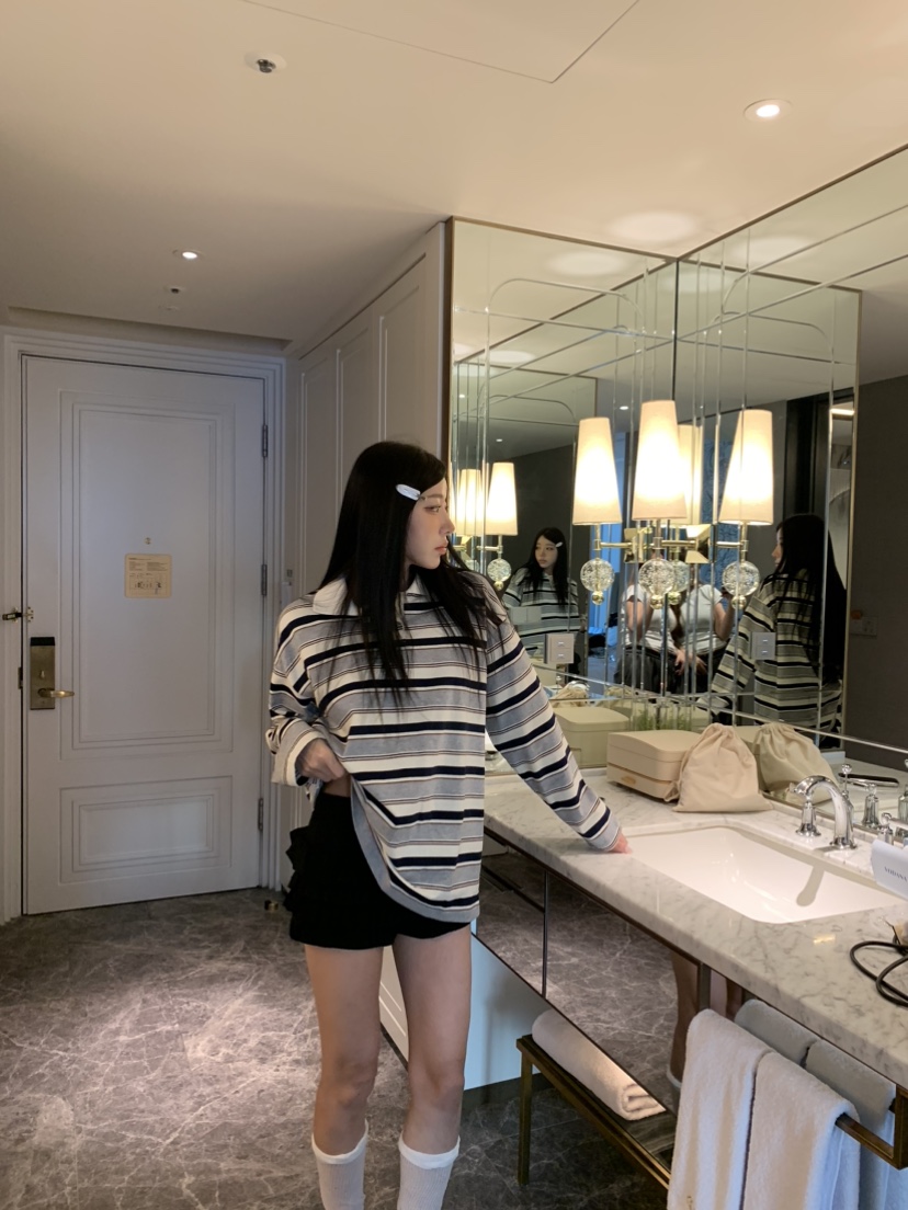 BADCALM韓國直郵女士新品真品26春夏時尚人氣職業長袖T恤BADCALM長袖T恤