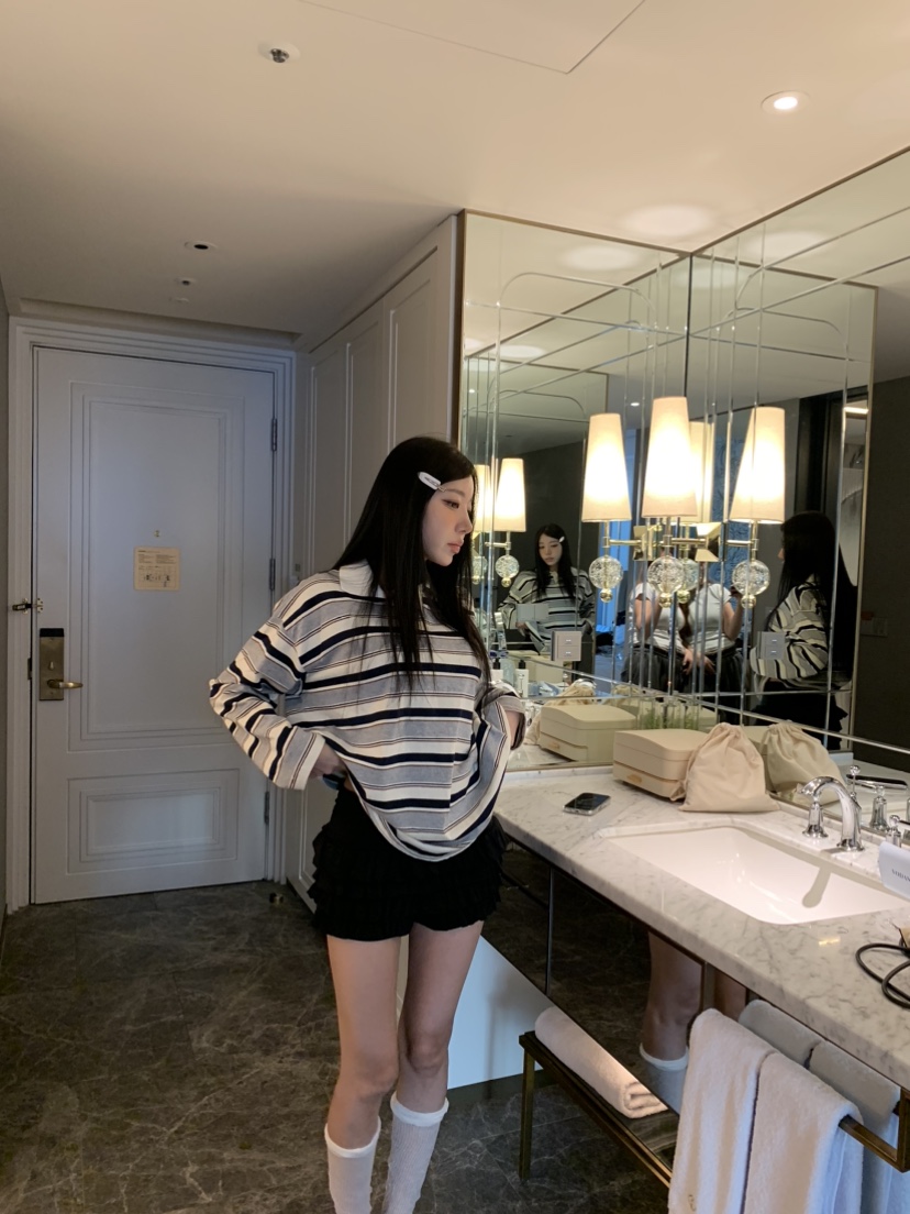 BADCALM韓國直郵女士新品真品26春夏時尚人氣職業長袖T恤BADCALM長袖T恤