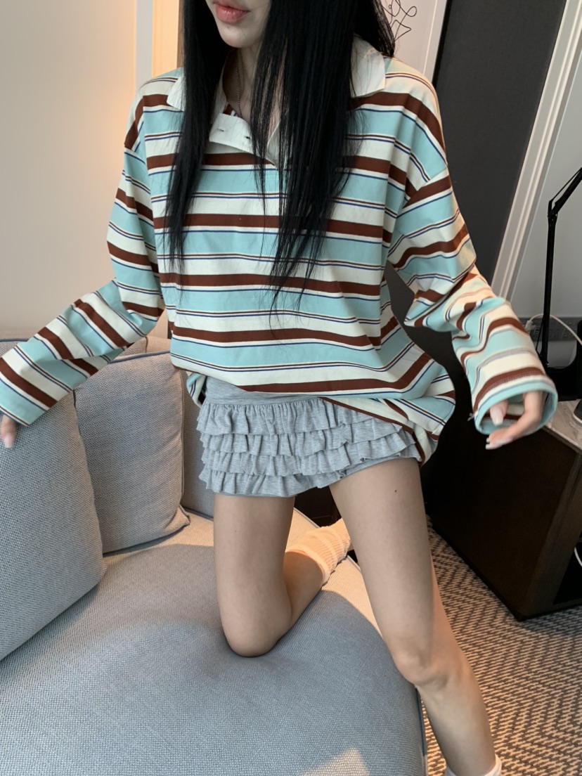 BADCALM韓國直郵女士新品真品26春夏時尚人氣職業長袖T恤BADCALM長袖T恤圖色2