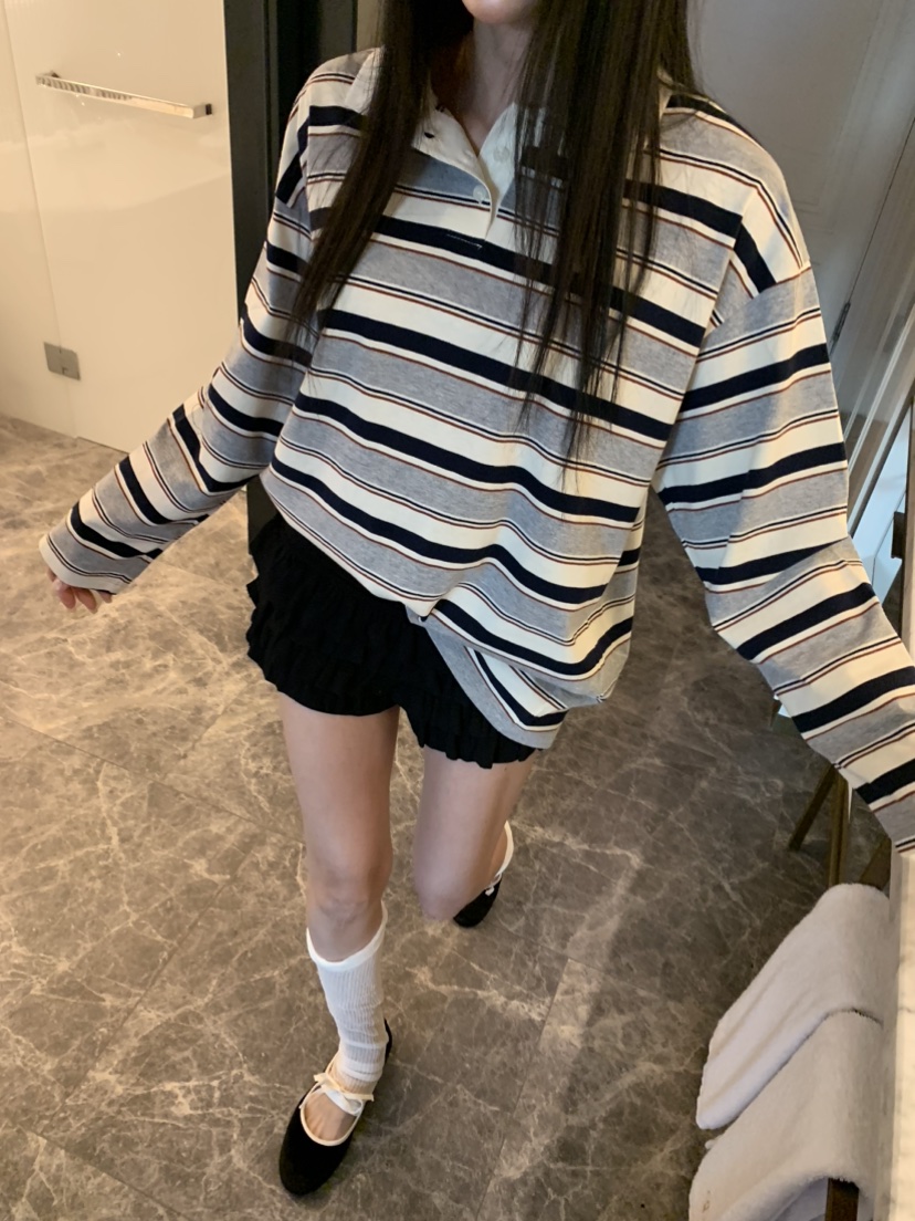 BADCALM韓國直郵女士新品真品26春夏時尚人氣職業長袖T恤BADCALM長袖T恤圖色4