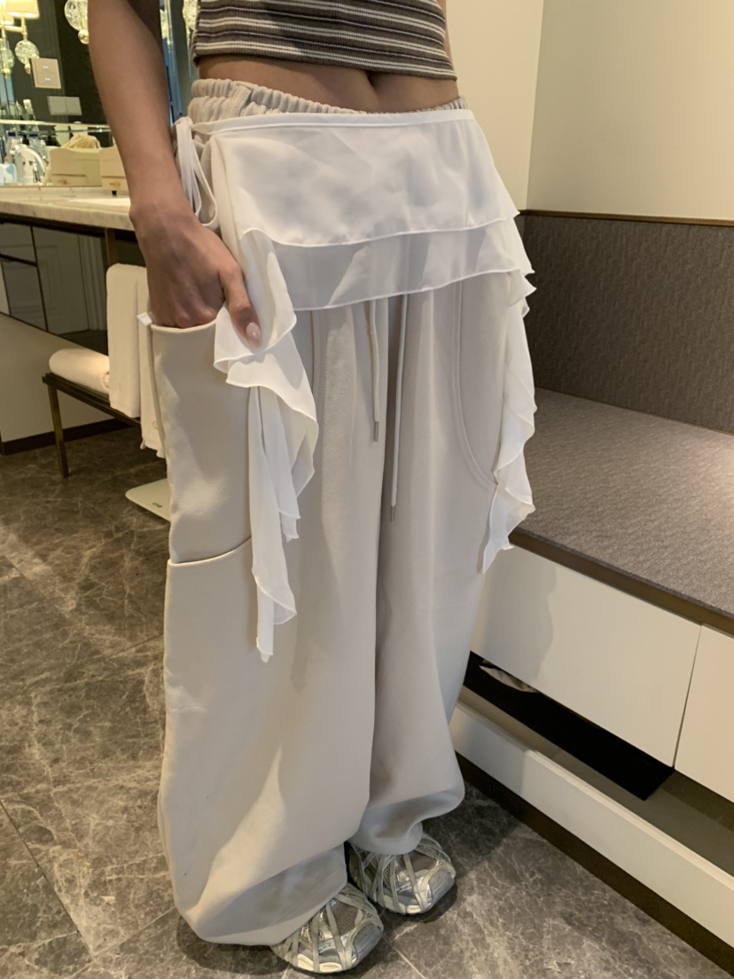 BADCALM東大門實拍女裝新款推薦時尚人氣職業真品休閑褲腰帶BADCALM休閑褲