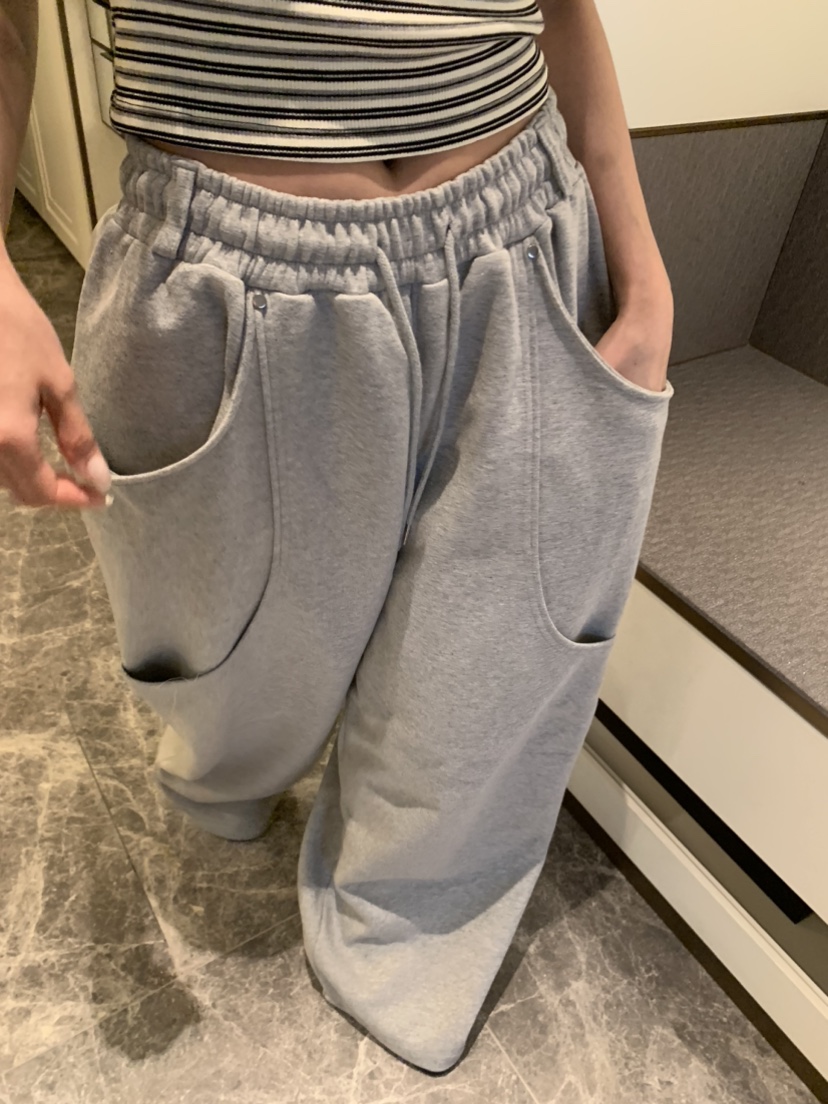 BADCALM東大門實拍女裝新款推薦時尚人氣職業真品休閑褲腰帶BADCALM休閑褲