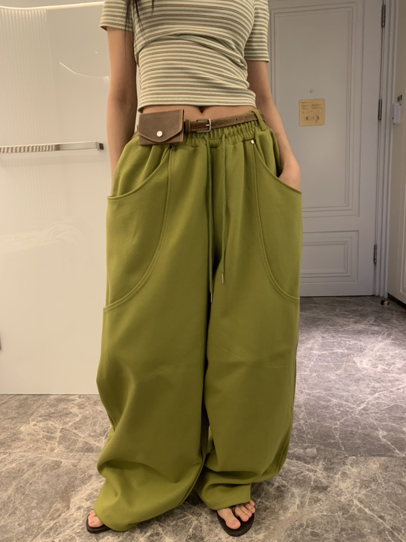 BADCALM東大門實拍女裝新款推薦時尚人氣職業真品休閑褲腰帶BADCALM休閑褲圖色2